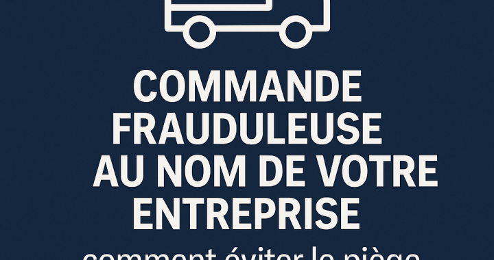 Visuel illustrant la fraude commerciale par usurpation d’identité d’entreprise : bon de commande falsifié, escroquerie au faux client, vigilance contractuelle.